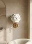 Opviq Lámpara de Pared Eva Blanco y Dorado Brillante